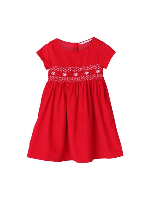 

Beebay Girls Red Printed Fit and Flare Dress