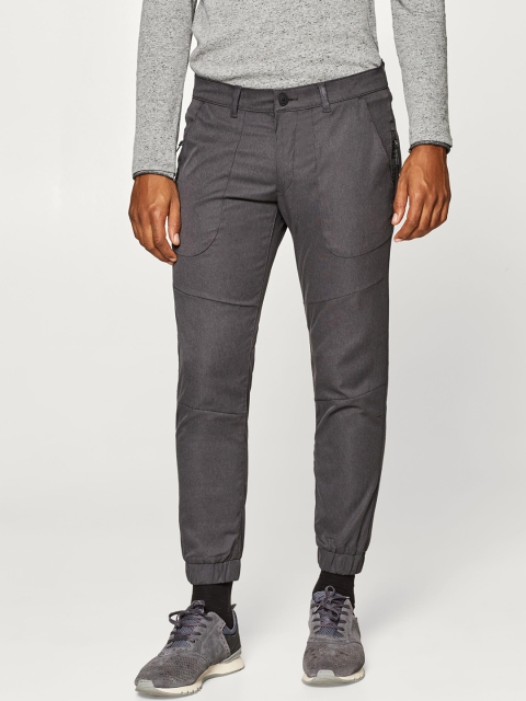 

ESPRIT Men Grey Slim Fit Solid Joggers