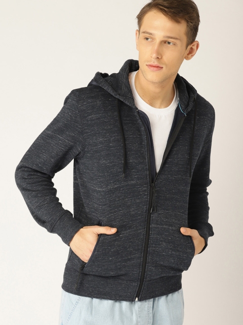 

ESPRIT Men Navy Blue Solid Hooded Sweatshirt