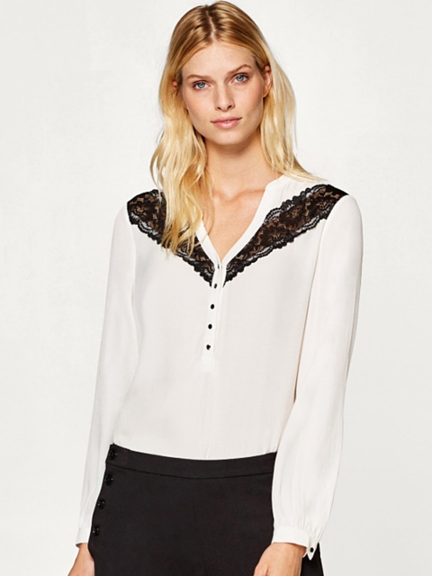 

ESPRIT Women White Solid Top