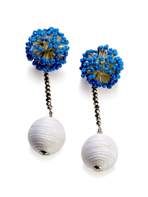 

Foxy Sperks Blue Circular Drop Earrings