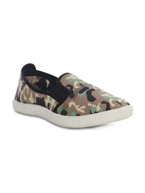 

SCENTRA Men Green Camouflage & Brown Print Slip-On Sneakers