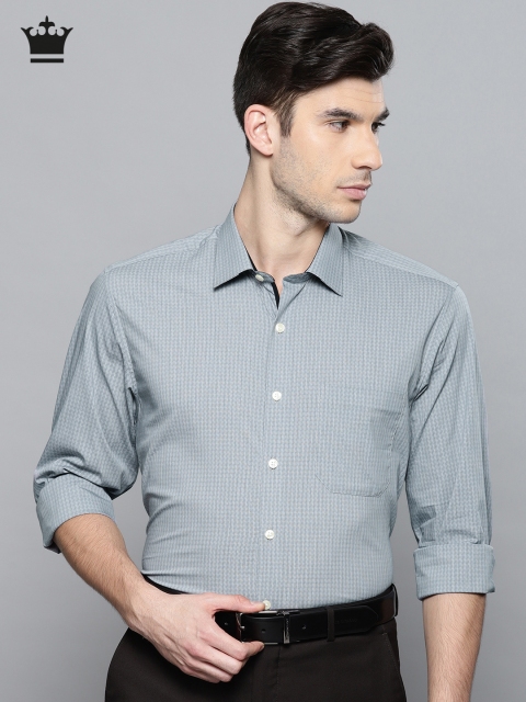 

Louis Philippe Men Grey Slim Fit Checked Formal Shirt