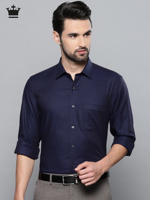 

Louis Philippe Men Navy Blue Slim Fit Self Design Formal Shirt
