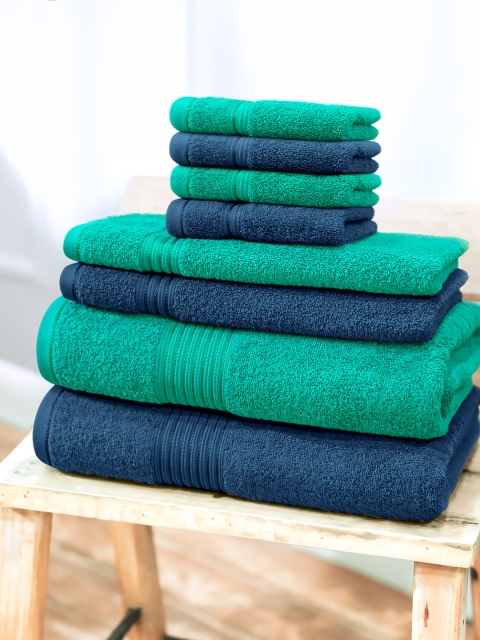 

Swiss Republic Signature Set of 8 600 GSM Cotton Bath Towel Set, Navy blue