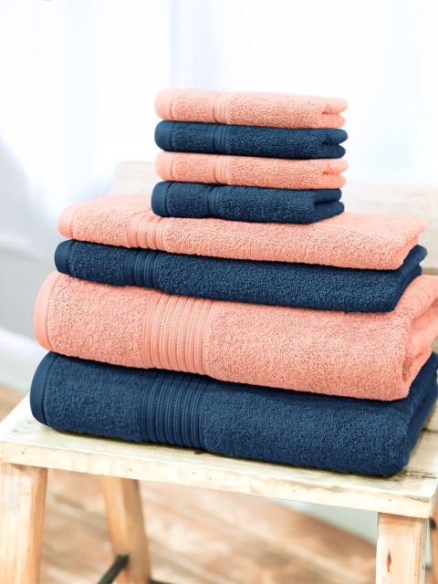 

Swiss Republic Signature Set of 8 600 GSM Cotton Bath Towel Set, Navy blue