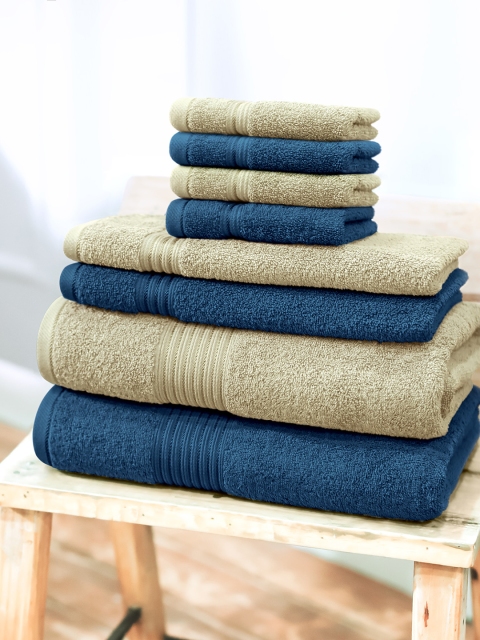 

Swiss Republic Signature Set of 8 600 GSM Cotton Bath Towel Set, Navy blue
