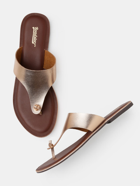 

Roadster Women Rose Gold Toned Solid Open Toe Flats