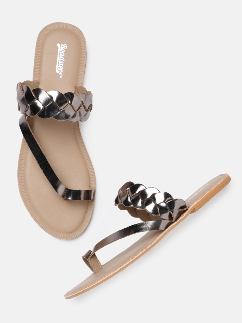 

Roadster Women Bronze-Toned Solid One Toe Flats