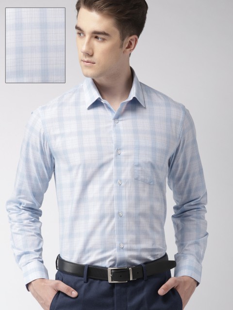 

Arrow Men Blue & White Slim Fit Checked Formal Shirt