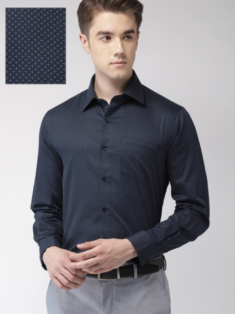 

Arrow Men Navy Blue Slim Fit Printed Casual Shirt