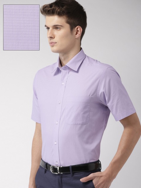 

Arrow Men Purple & White Regular Fit Checked Formal Shirt