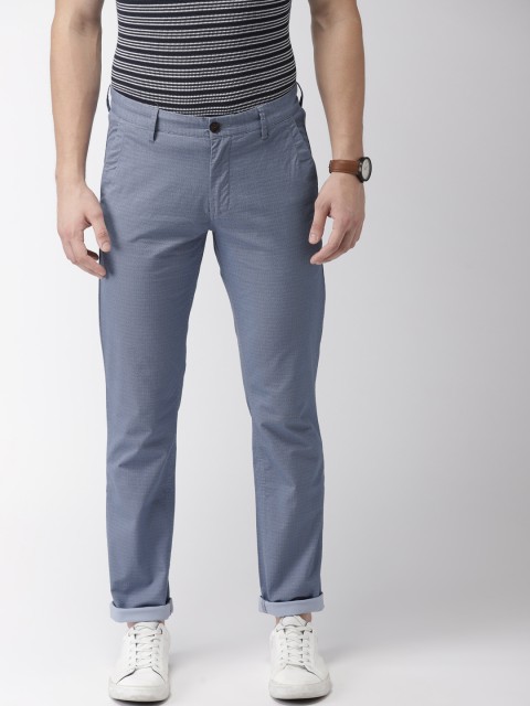 

Arrow Sport Men Blue Slim Fit Checked Regular Trousers