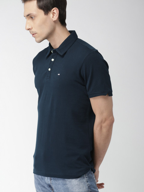 

Arrow Sport Men Navy Blue Solid Polo Collar T-shirt