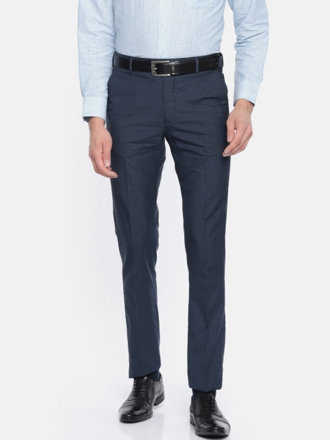 

Arrow Men Navy Blue Tapered Fit Solid Formal Trousers