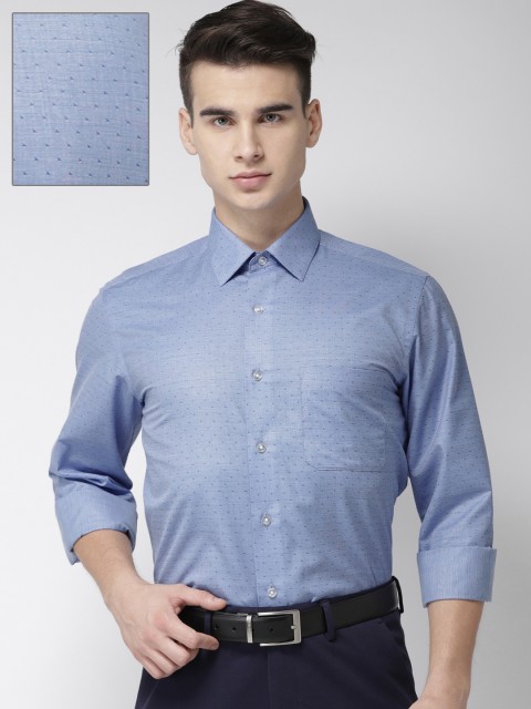 

Arrow Men Blue Regular Fit Self Design Formal Shirt