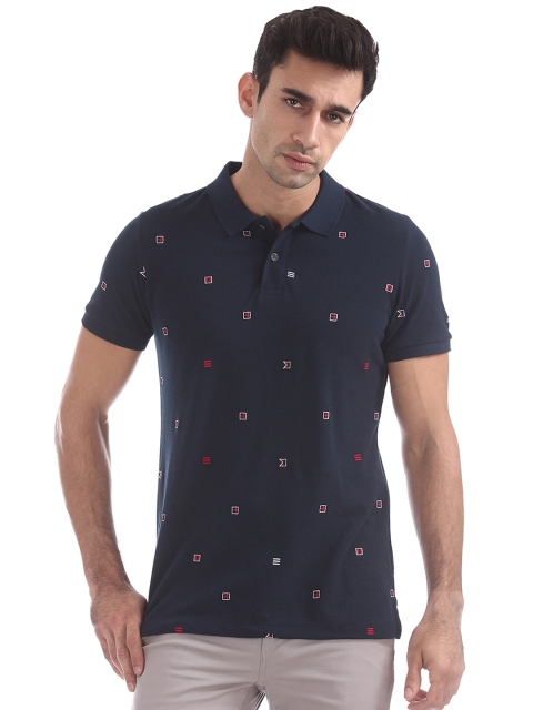 

Arrow Sport Men Navy Blue Solid Polo Collar T-shirt