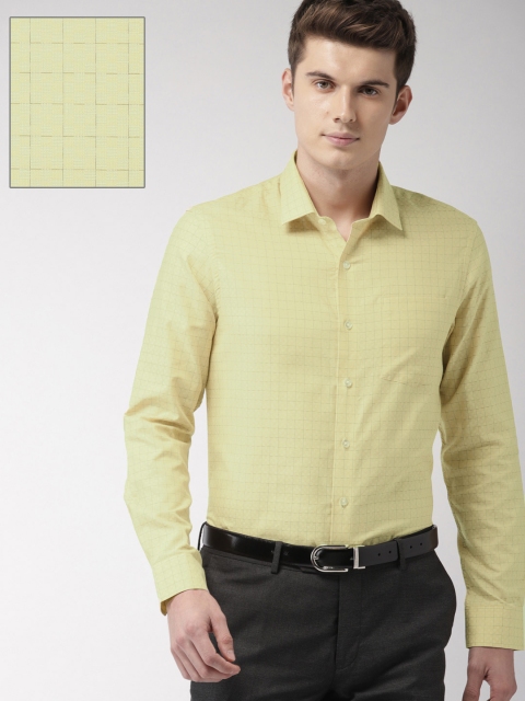

Arrow Men Yellow Premium Slim Fit Checked Formal Shirt