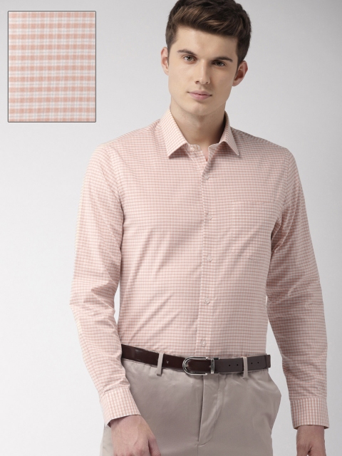 

Arrow Men Beige & White Slim Fit Checked Formal Shirt