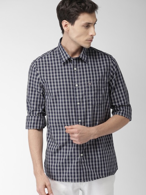 

Arrow Sport Men Blue & Grey Slim Fit Checked Formal Shirt