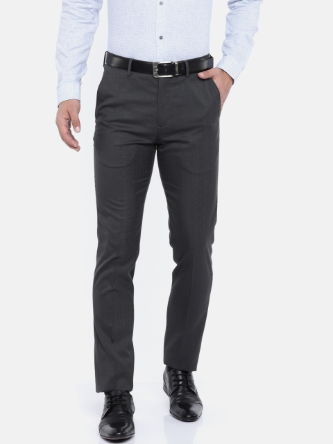 

Arrow Men Charcoal Regular Fit Solid Formal Trousers