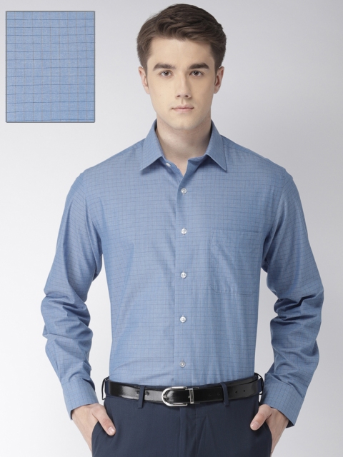 

Arrow Men Blue Premium Regular Fit Checked Formal Shirt