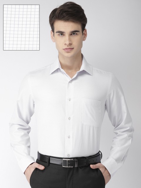 

Arrow Men White & Purple Regular Fit Checked Formal Shirt