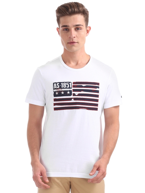 

Arrow Sport Men White Printed Round Neck T-shirt