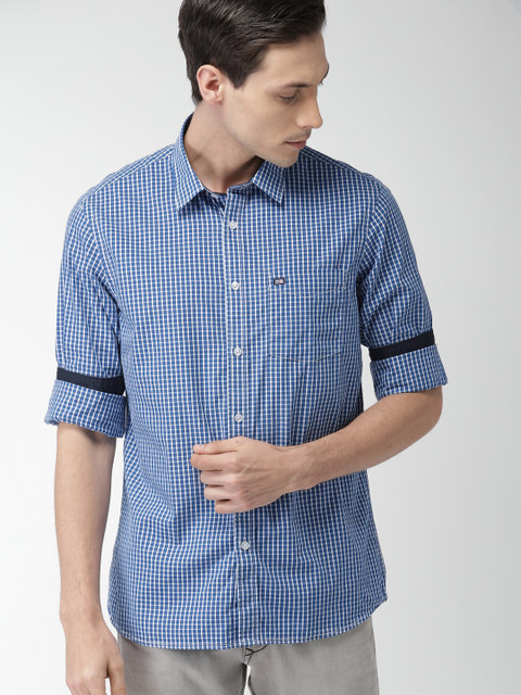

Arrow Sport Men Blue & White Slim Fit Checked Casual Shirt
