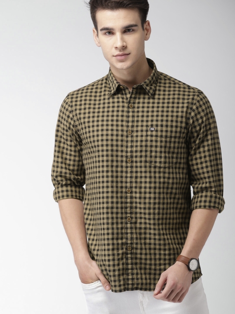 

Arrow Sport Men Brown & Black Slim Fit Checked Casual Shirt