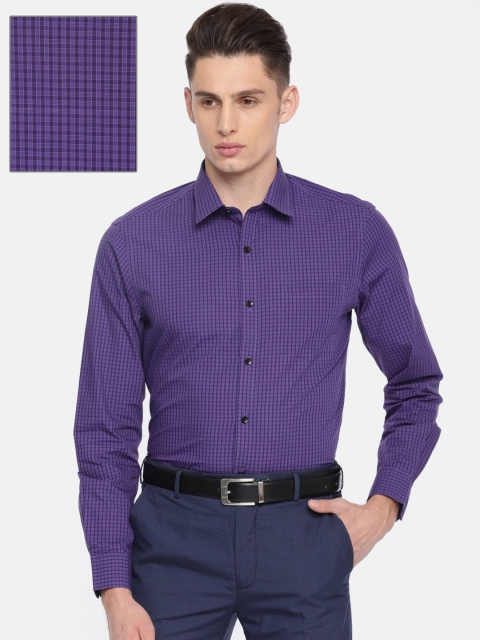 

Arrow Men Purple Slim Fit Checked Formal Shirt