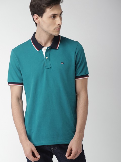 

Arrow Sport Men Blue Solid Polo Collar T-shirt