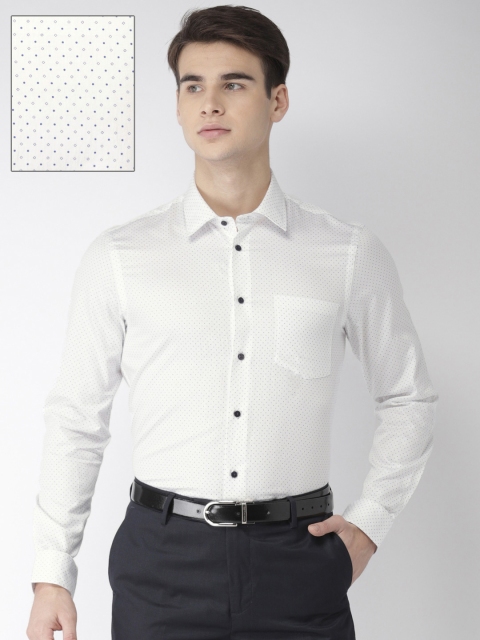 

Arrow New York Men White & Blue Slim Fit Printed Formal Shirt