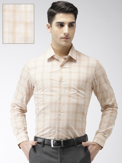 

Arrow Men Brown & White Slim Fit Checked Formal Shirt