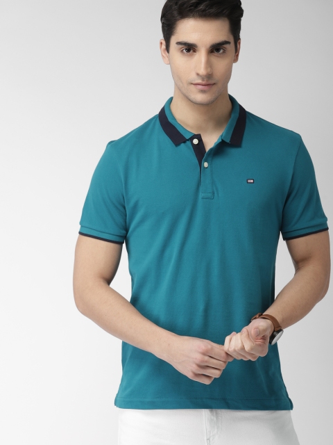 

Arrow Sport Men Blue Solid Polo Collar T-shirt