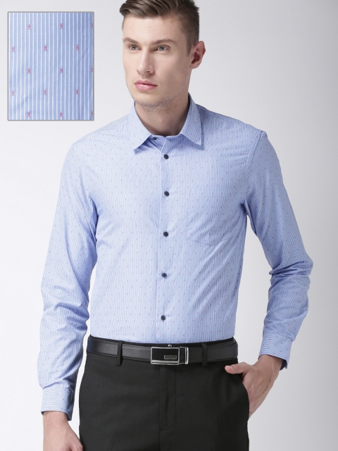 

Arrow New York Men Blue & Red Slim Fit Striped Formal Shirt