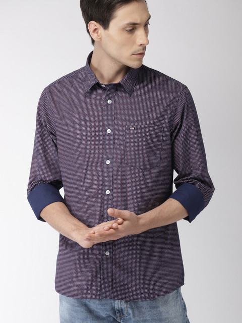 

Arrow Sport Men Navy Blue & White Slim Fit Printed Casual Shirt