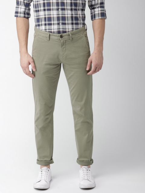 

Arrow Sport Men Olive Green Chrysler Slim Fit Solid Chinos