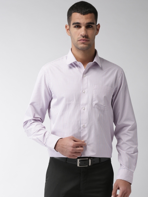 

Arrow Men White & Blue Slim Fit Checked Formal Shirt