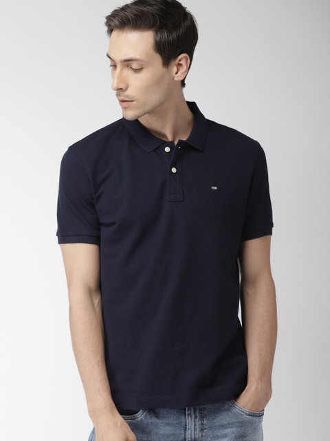 

Arrow Sport Men Navy Blue Solid Polo Collar T-shirt