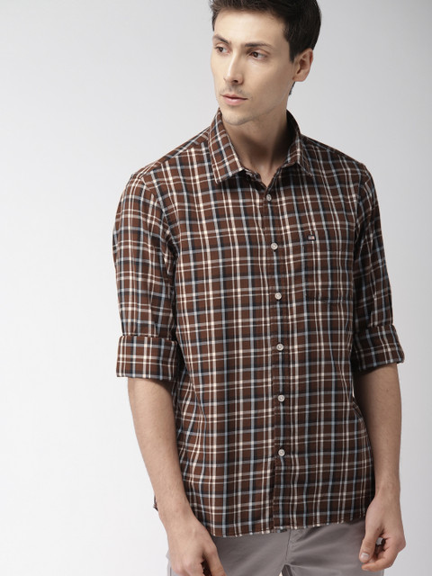 

Arrow Sport Men Brown & Off-White Slim Fit Checked Casual Shirt