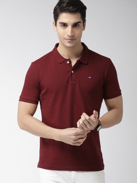 

Arrow Sport Men Maroon Solid Polo Collar T-shirt
