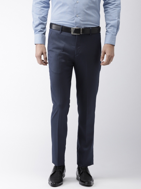 

Arrow Men Navy Blue Tapered Fit Solid Formal Trousers