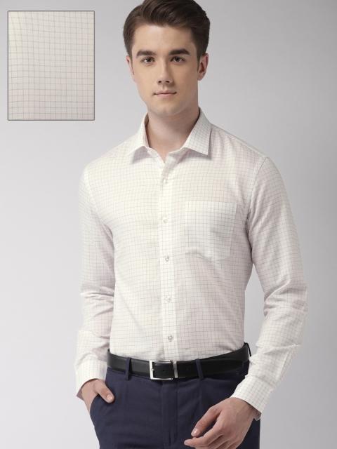 

Arrow Men White Premium Slim Fit Checked Formal Shirt
