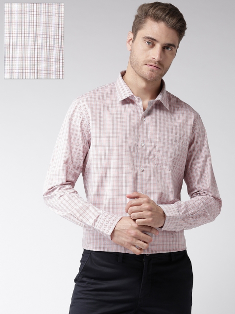 

Arrow Men Pink & Brown Slim Fit Checked Formal Shirt