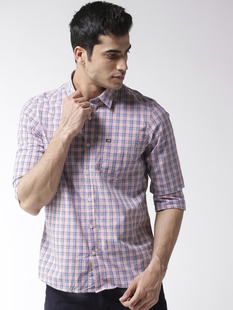 

Arrow Sport Men Pink & Blue Slim Fit Checked Casual Shirt