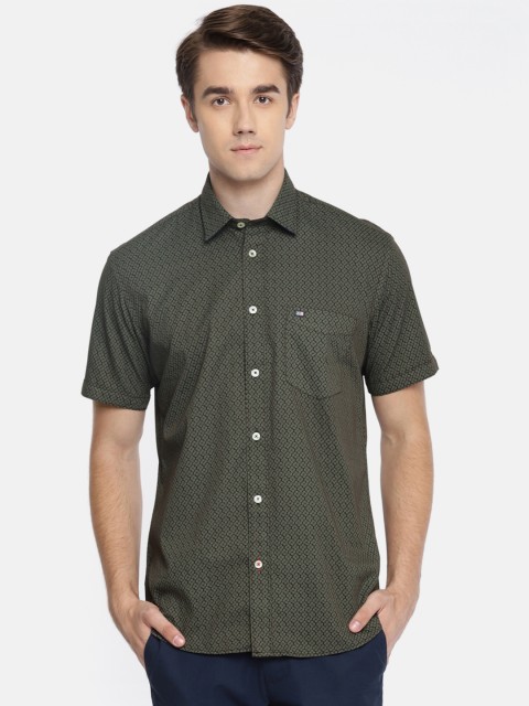 

Arrow Sport Men Olive Green & Brown Slim Fit Printed Casual Shirt