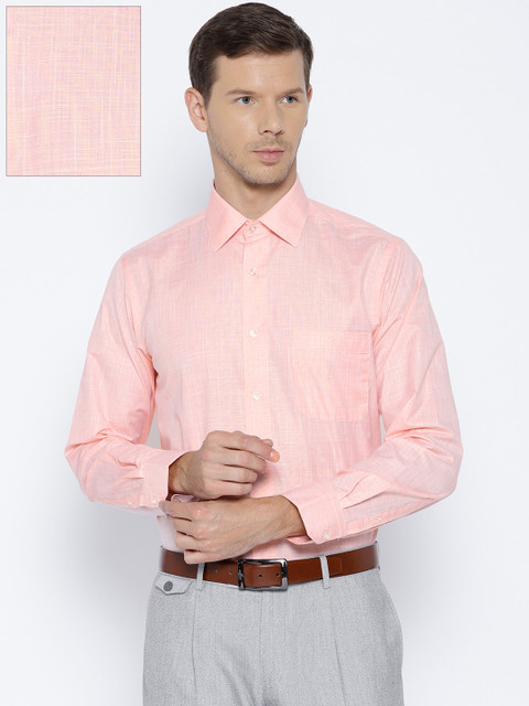 

Arrow Men Peach-Coloured Solid Regular Fit Formal Shirt
