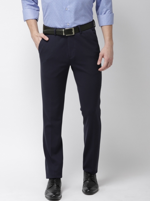 

Arrow Men Navy Blue Slim Fit Solid Formal Trousers