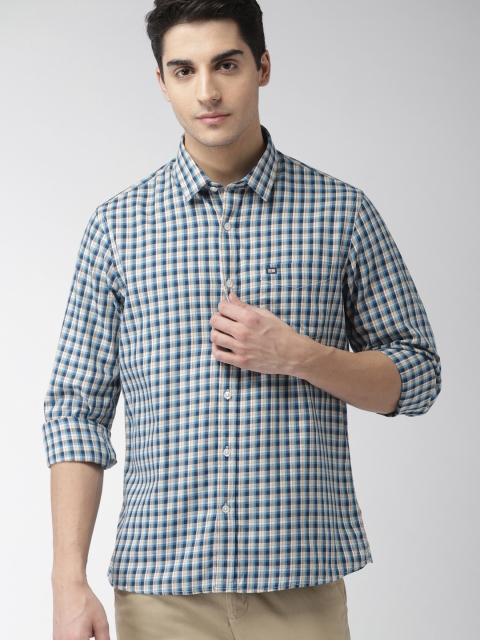 

Arrow Sport Men Blue & Yellow Slim Fit Checked Casual Shirt